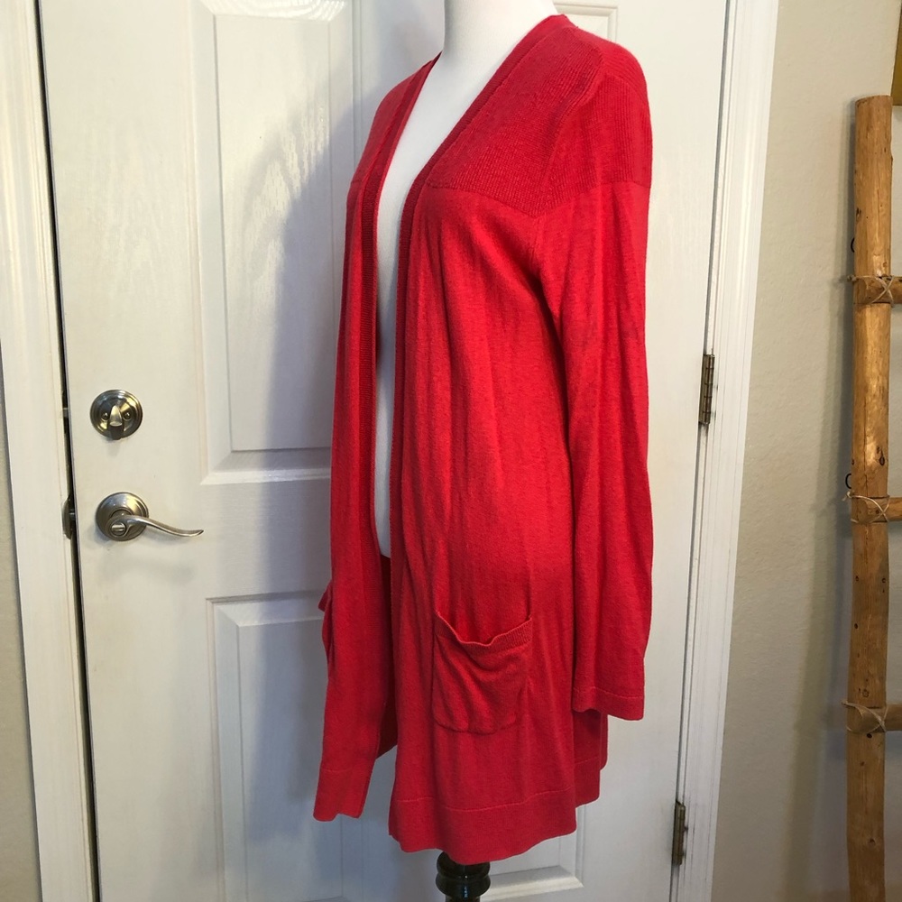 Talbots, dark pink long cardigan, size S - Picture 2 of 5